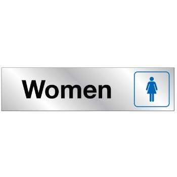 Hy-Ko 479 Sign, Women, Silver Background, Vinyl, 2 x 8 in Dimensions