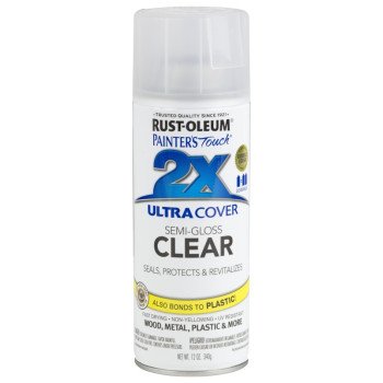 Rust-Oleum 249859 Spray Paint, Semi-Gloss, Clear, 12 oz, Can