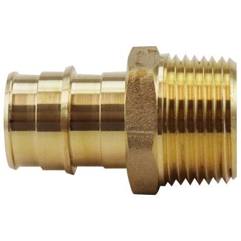 Apollo EPXMA3434 Pipe Adapter, 3/4 in, PEX-A Barb x MPT, Brass, 200 psi Pressure