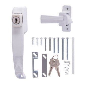 ProSource 47015-UKW-PS Pushbutton Latch, Zinc, White, 5/8 to 1-1/2 in Thick Door, 5/8 in Backset