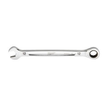 Milwaukee 45-96-9312 Ratcheting Combination Wrench, Metric, 12 mm Head, 7.03 in L, 12-Point, Steel, Chrome