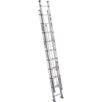 Werner D1520-2 Extension Ladder, 20 ft H Reach, 300 lb, Aluminum