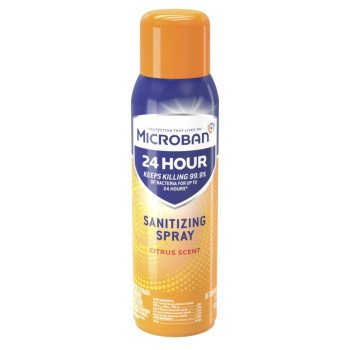 Microban 48626 Disinfectant Sanitizing Spray, 15 fl-oz, Aerosol, Citrus, Clear