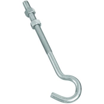 National Hardware 2162BC Series N221-697 Hook Bolt, 3/8 in Thread, 7 in L, Steel, Zinc, 135 lb Working Load