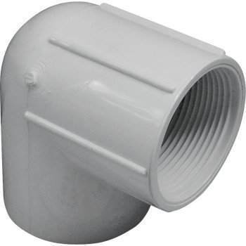 IPEX 435510 Pipe Elbow, 1-1/2 in, Socket x FPT, 90 deg Angle, PVC, White, SCH 40 Schedule, 150 psi Pressure