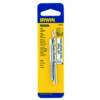 Irwin 80221 Tap and Drill Bit Set, HCS/HSS, #21 Drill Bit