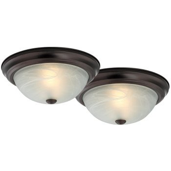 Boston Harbor F51WH02-1006-ORB Flush Mount Ceiling Fixture, 120 V, 60 W, A19 or CFL Lamp, Bronze Fixture