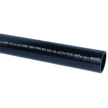 JM Eagle 27375 Pipe, 2 in, 10 ft L, DWV, Solvent Weld, SCH 40 Schedule, ABS/Foam, Black