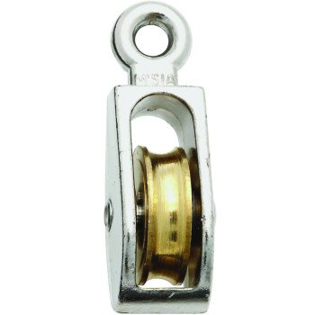 National Hardware N223-404 Pulley, 1/4 in Rope, 40 lb Working Load, 1 in Sheave, Nickel