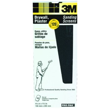 3M 99438 Sanding Screen, 11 in L, 4-3/16 in W, 120 Grit, Silicone Carbide Abrasive, Cloth Backing