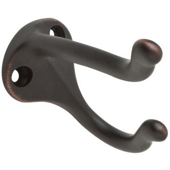 Schlage Ives 571A716 Coat and Hat Hook, 2-Hook, Aluminum, Aged Bronze