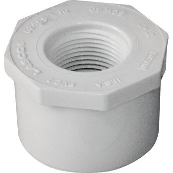 IPEX 435735 Reducing Bushing, 2 x 1 in, Spigot x FPT, White, SCH 40 Schedule, 150 psi Pressure