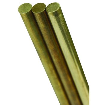 K & S 1167 Decorative Metal Rod, 3/8 in Dia, 36 in L, 260 Brass, 260 Grade