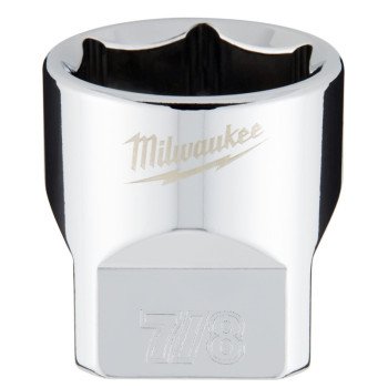 Milwaukee 45-34-9070 Socket, 7/8 in Socket, 3/8 in Drive, 6-Point, Chrome Vanadium Steel, Chrome