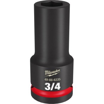 Milwaukee SHOCKWAVE Impact Duty Series 49-66-6335 Deep Impact Socket, 3/4 in Socket, 3/4 in Drive, Square Drive