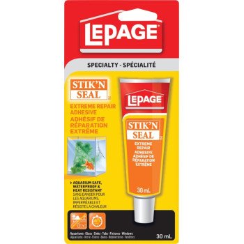 LePage Stik'N Seal 1366092 - 30ML Extreme Repair Adhesive, Clear, 30 mL Carded Tube