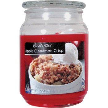 Candle-Lite 3297021 Jar Candle, Apple Cinnamon Crisp Fragrance, Crimson Candle, 70 to 110 hr Burning