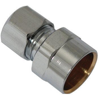 Plumb Pak PP79PCLF Tube Adapter, 1/2 x 3/8 in, Sweat x Compression, Chrome