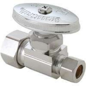 BrassCraft OCR14X C1 Stop Valve, 1/2 x 3/8 in Connection, Compression, 125 psi Pressure, Brass Body