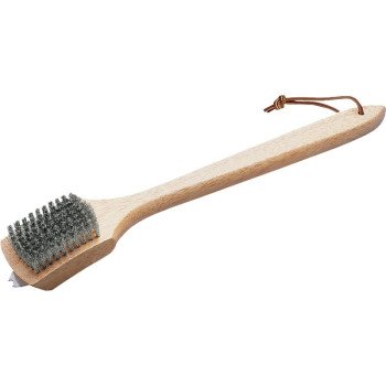 Weber 6464 Grill Cleaning Brush with Scraper, Stainless Steel Bristle, Bamboo Handle, 18 in L