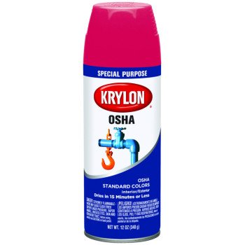 Krylon K02116777 Spray Paint, Gloss, Safety Red, 12 oz, Can