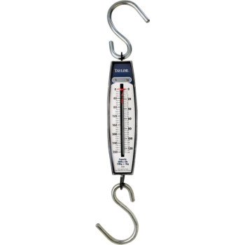 Taylor 3328 Hanging Scale, 280 lb Capacity, Analog Display, Steel Housing Material, lb