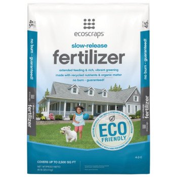 ecoscraps 22311 Slow Release Fertilizer, 45 lb Bag, Granular, 4-2-0 N-P-K Ratio