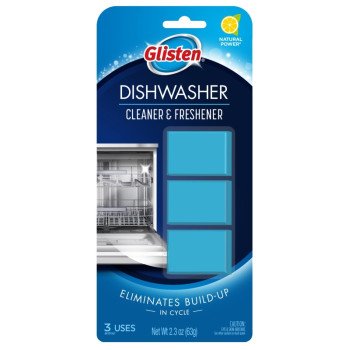 Glisten DT0312T Dishwasher Cleaner and Freshener, 3, Solid, Lemon, Blue