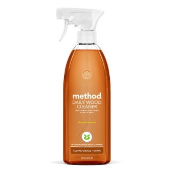 method Wood for Good 1182 Daily Wood Cleaner, 28 oz Bottle, Liquid, Almond, Translucent Amber