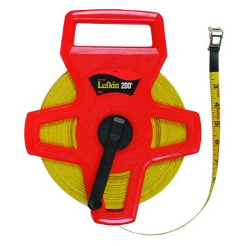 Crescent Lufkin FE150/1707 Tape Measure, 150 ft L Blade, 1/2 in W Blade, Fiberglass Blade, ABS Case, Orange Case