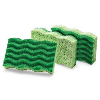 Libman 1076 All-Purpose Medium-Duty Sponge, 4-1/2 in L, 3 in W, 2-3/4 in Thick, Cellulose/Synthetic Fiber, Green