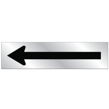 Hy-Ko 486 Safety Sign, Arrow, Silver Background, Vinyl, 2 in L, 8 in W