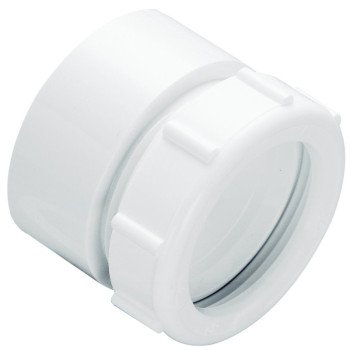 Plumb Pak PP20999 Marvel Pipe Connector, 1-1/2 in, Compression, Plastic, White, SCH 40 Schedule