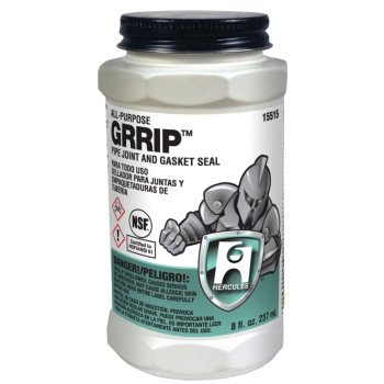 Hercules GRRIP 15515 Pipe Joint and Gasket Seal, 8 oz Can, Liquid, Paste, Black