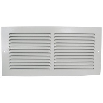 ProSource BBRA14X6 Baseboard Register, 15-3/4 in L, 7-3/4 in W, 50 deg Air Deflection, Steel, White