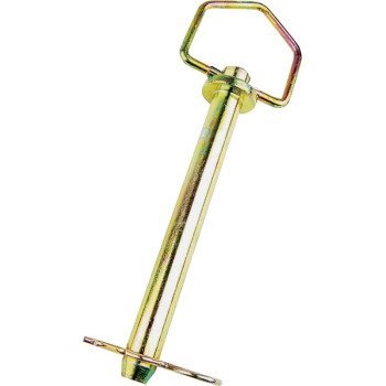 SpeeCo S071062C0 Hitch Pin, 1-1/8 in Dia Pin, 7-3/4 in L, 6-1/4 in L Usable, 2 Grade, Steel, Yellow Zinc Dichromate