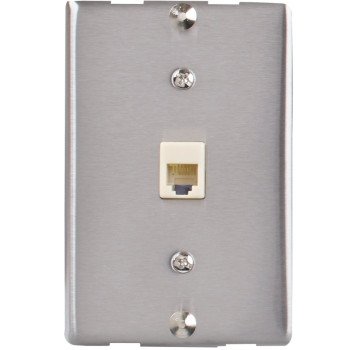 Zenith TW1001WPS Wall Phone Jack, Silver