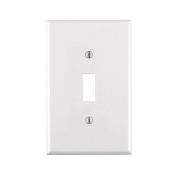 Leviton PJ1-W Wallplate, 4-7/8 in L, 3-1/8 in W, 1 -Gang, Nylon, White