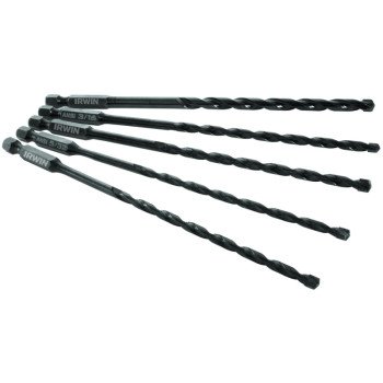 Irwin 1881078 Impact Drill Bit Set, 5-Piece, Carbide, Black Oxide