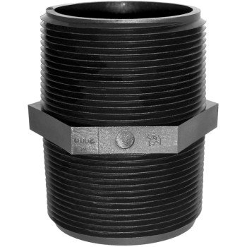 Green Leaf M3000P Pipe Nipple, 3 in, MNPT, Polypropylene, Black, SCH 80 Schedule, Close L