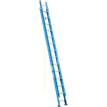 Werner D6028-2 Extension Ladder, 27 ft H Reach, 250 lb, Fiberglass