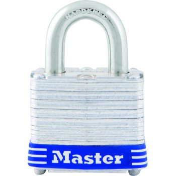 Master Lock 3KA 0464 Padlock, Keyed Alike Key, Open Shackle, 9/32 in Dia Shackle, 3/4 in H Shackle, Steel Shackle