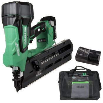 Metabo HPT NR1890DRSM Strip Framing Nailer, Battery Included, 18 V, 3 Ah, 47 Magazine, 21 deg Collation, Nail Fastener