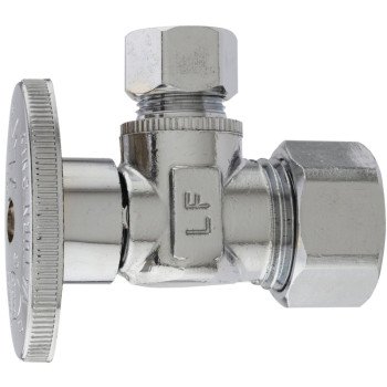 Plumb Pak PP2659PCLF Shut-Off Valve, 1/2 x 3/8 in Connection, Compression, Brass Body