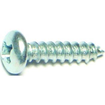 Midwest Fastener 03240 Screw, #8 Thread, Coarse Thread, Pan Head, Phillips Drive, Self-Tapping, Sharp Point, Steel, Zinc, 100/PK