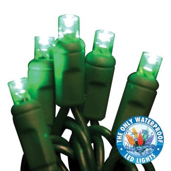 Holiday Bright Lights LEDBX-WA50-GR6 Light Set, 50-Lamp, LED Lamp, Green Lamp, 50,000 hr Average Life, 26 ft L