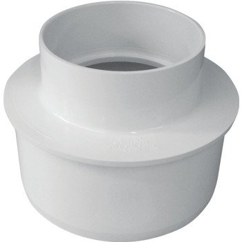 Canplas 414226BC Reducing Pipe Bushing, 6 x 4 in, Spigot x Hub, PVC, White