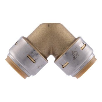 SharkBite Max UR256A Pipe Elbow, 3/4 in Push-to-Connect, 90 deg Angle, DZR Brass, 250 psi Pressure