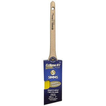 Simms 6025-50 Paint Brush, 2 in W, Angle Sash Brush, Synthetic Hybrid Blend Bristle, Rat Tail Handle