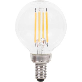 Sylvania 40784 Natural LED Bulb, Decorative, G16.5 Lamp, 40 W Equivalent, E12 Lamp Base, Dimmable, Clear